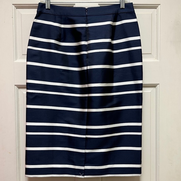 J Crew Navy and White Pencil Skirt - Picture 2 of 6